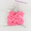 Decke flaches Kaninchen KALOO Feder rosa Himbeere 4 Knoten Stoffe 25 cm