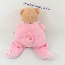 Teddybär COROLLE rosa und blumiger Pyjama 30 cm