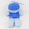 Puppe doudou rag FISHER PRICE vichy blaue Glocke 32 cm