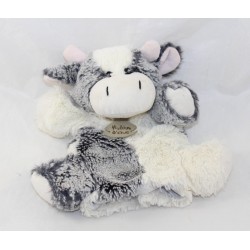 Doudou puppet cow HISTORY OF BEAR gray and white 23 cm