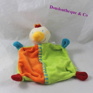 Doudou flat hen BABY CLUB C-A green orange 22 cm