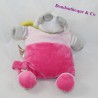 Doudou semi-flat cow NICOTOY pink chick attaches nipple 26 cm