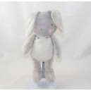 Doudou conejo KLORANE gris rosa terciopelo bebé laboratorio 25 cm