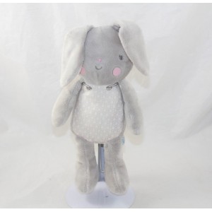 Doudou conejo KLORANE gris rosa terciopelo bebé laboratorio 25 cm