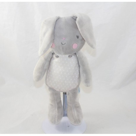 Doudou Kaninchen KLORANE grau rosa Samt Babystoff Labor 25 cm Doudou Kaninchen KLORANE grau rosa Samt Babystoff Labor 25 cm