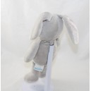 Doudou coniglio KLORANE velluto grigio rosa tessuto bambino laboratorio 25 cm