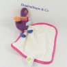 Doudou flach vogel OOPS lady taschentuch weiß violett 16 cm