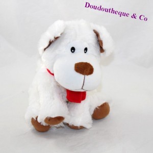 Skinned dog FIZZY white brown red scarf