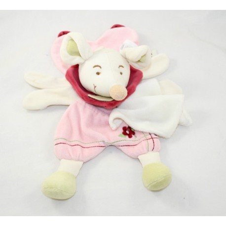 Doudou Flach flache Maus Doudou und Firma Puppe rosa Taschentuch
