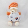 Doudou Cape Firmin DOUDOU Bär und Firma orange blau Flocken 24 cm