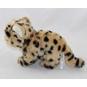 Peluche léopard WWF Mimex beige noir nez rose 20 cm