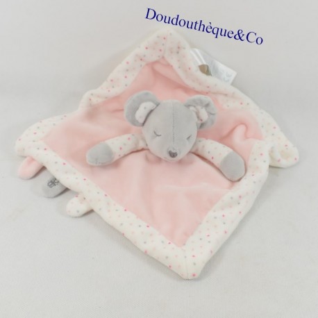 Decke flache Maus OBAIBI Schläfer rosa und grau Polka dot 24 cm Decke flache Maus OBAIBI Schläfer rosa und grau Polka dot 24 cm