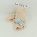 Doudou handkerchief bear BABY NAT' beige handkerchief white BN3520 10 cm