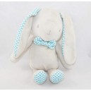 Peluche de conejo KLORANE azulejos azul beige baby laboratorios 23 cm