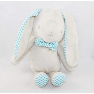 Hase Kuscheltier KLORANE beige blau Fliesen Baby Labore 23 cm