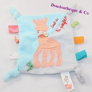 Flat cuddly toy Sophie la Girafe VULLI blue labels 18 cm