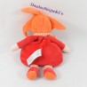 Doudou elf COROLLA Mademoiselle Grenadine red orange doll 25 cm