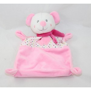 Flache Kuscheltiermaus NICOTOY Rechteck rosa Wolkenschal 23 cm