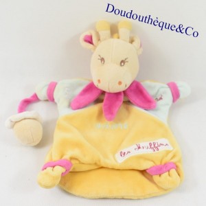 Doudou marionnette girafe BABY NAT' Cali adore les muffins 28 cm