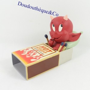 Figurine de collection diable rouge DEMONS ET MERVEILLES Hot Stuff boite d'allumette résine 17 cm