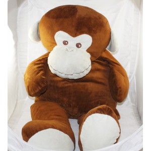 copy of Peluche XXL monkey MAX SAX beige brown Carrefour 90 cm