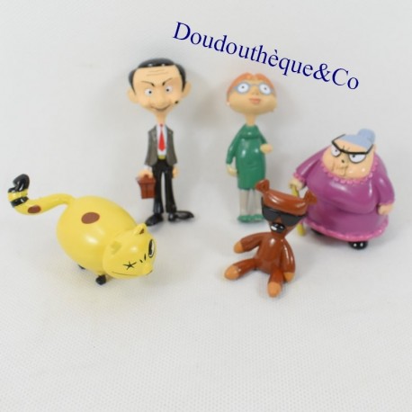 Lotto di 5 figurine Mister Bean MARUKATSU Teddy Mr Bean, Irma Gobb,Scrapper, Mrs Wicket 2002