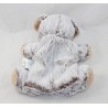 Doudou puppet dog BABY NAT' The white brown mottled flakes BN054