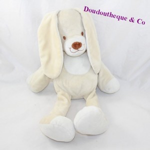 Peluche lapin NICOTOY beige blanc