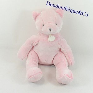 Peluche chat DOUDOU ET COMPAGNIE Rose j'aime mon doudou 35 cm