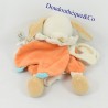 Doudou marionnette Chien DOUDOU ET COMPAGNIE cape orange et mouchoir 22 cm