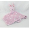 Doudou conejo plano PRIMARK corazones rosa flores blancas grandes 36 cm