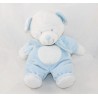 Orso orso TEX BABY sciarpa di pisello bianco blu Carrefour 26 cm