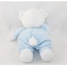 Orso orso TEX BABY sciarpa di pisello bianco blu Carrefour 26 cm