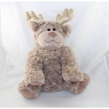 Plüschige Rentiere ETAM Sortiment Pyjamas doudou Wärmflasche braun goldenes Holz 37 cm Plüschige Rentiere ETAM Sortiment Pyjamas doudou Wärmflasche braun goldenes Holz 37 cm