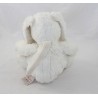 Doudou Kugel Kaninchen GESCHICHTE von BÄR weiß Tasche auf der Rückseite 20 cm