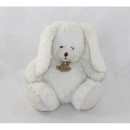 Doudou ball rabbit HISTORY OF OURS white pocket at the back 20 cm
