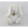 Doudou Kugel Kaninchen GESCHICHTE von BÄR weiß Tasche auf der Rückseite 20 cm