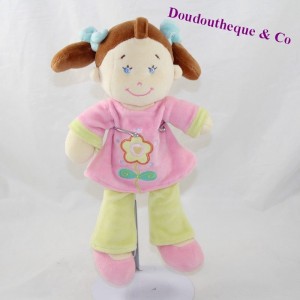 Muñeca muñeca camisa de flores amarillas rosa 28 cm