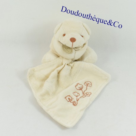 Bio Bär Kuscheltier DOUDOU ET COMPAGNIE weißes Einstecktuch 17 cm Bio Bär Kuscheltier DOUDOU ET COMPAGNIE weißes Einstecktuch 17 cm