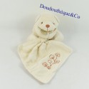 Organic bear cuddly toy DOUDOU ET COMPAGNIE white handkerchief 17 cm