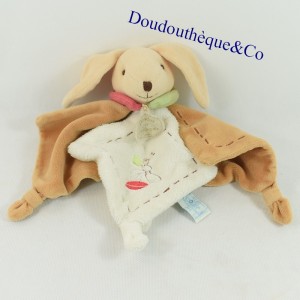 Doudou flaches Pim Kaninchen DOUDOU AND COMPANY Blütenblätter beige braun