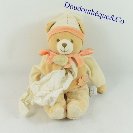 TeddyBär Bär Doudou und GESELLSCHAFT Natur Blatt Relief orange beige