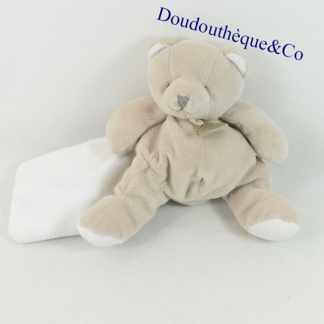 Dou Ducktaschenbären-Doudou und Firma Taupe weiß 20 cm