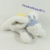 Doudou conejo indio Atawa DOUDOU Y COMPAGNY Tutti Frutti blanco y azul 20 cm