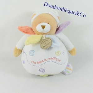 Peluche musicale ours DOUDOU ET COMPAGNIE nuage de couleur 18 cm