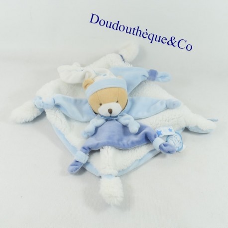 Flaches Bären-Kuscheltier DOUDOU ET COMPAGNIE Petit Cabbage bleu étoiles DC2716 22 cm
