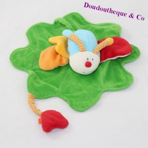 Doudou plat papillon HABA feuille verte scratch