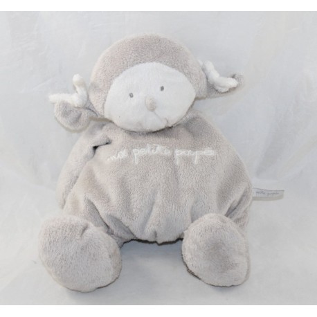 Doudou Meine kleine DIMPEL-Puppe halb flach beige Bettdecke 30 cm