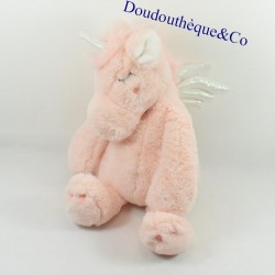 Plush unicorn ETAM range pyjamas doudou hot water bottle pink white wings 45 cm