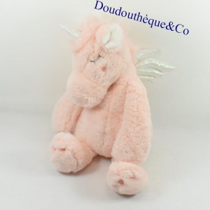 Plush unicorn ETAM range pyjamas cuddly toy hot water bottle pink white wings 45 cm
